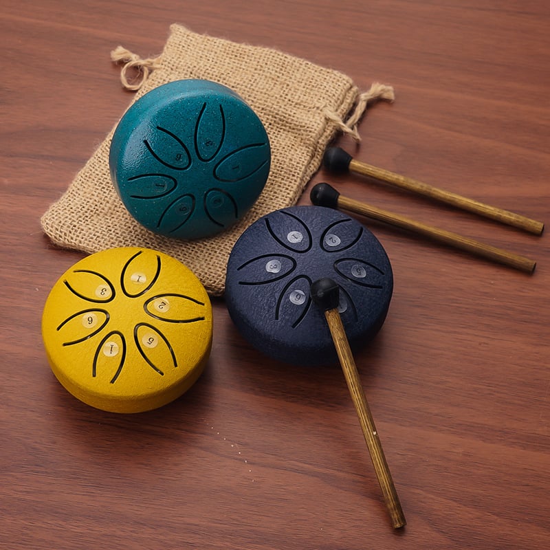 Skanto | BUDDHA STONES MINI STÅL TUNGTROMME 3 TOMMERS LYDHEALING TROMMESETT