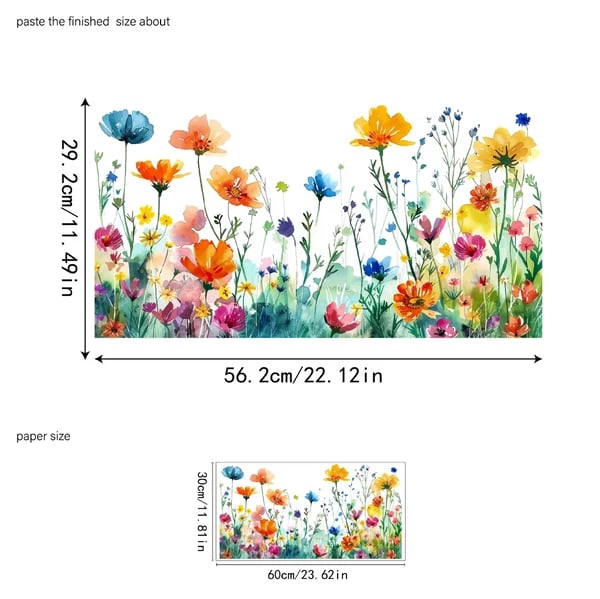 Skanto | 💐 Fargerik blomstergave vindusdekor 🖼️ (Fjernbar uten rester)
