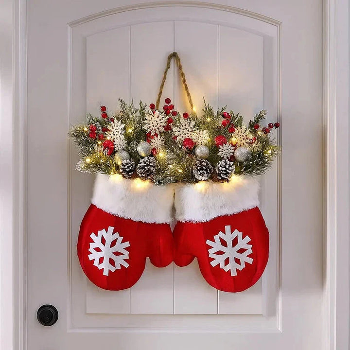 Skanto | Forbelyst julekrans i mittenform – 120 LED-lys med tidtakerfunktion