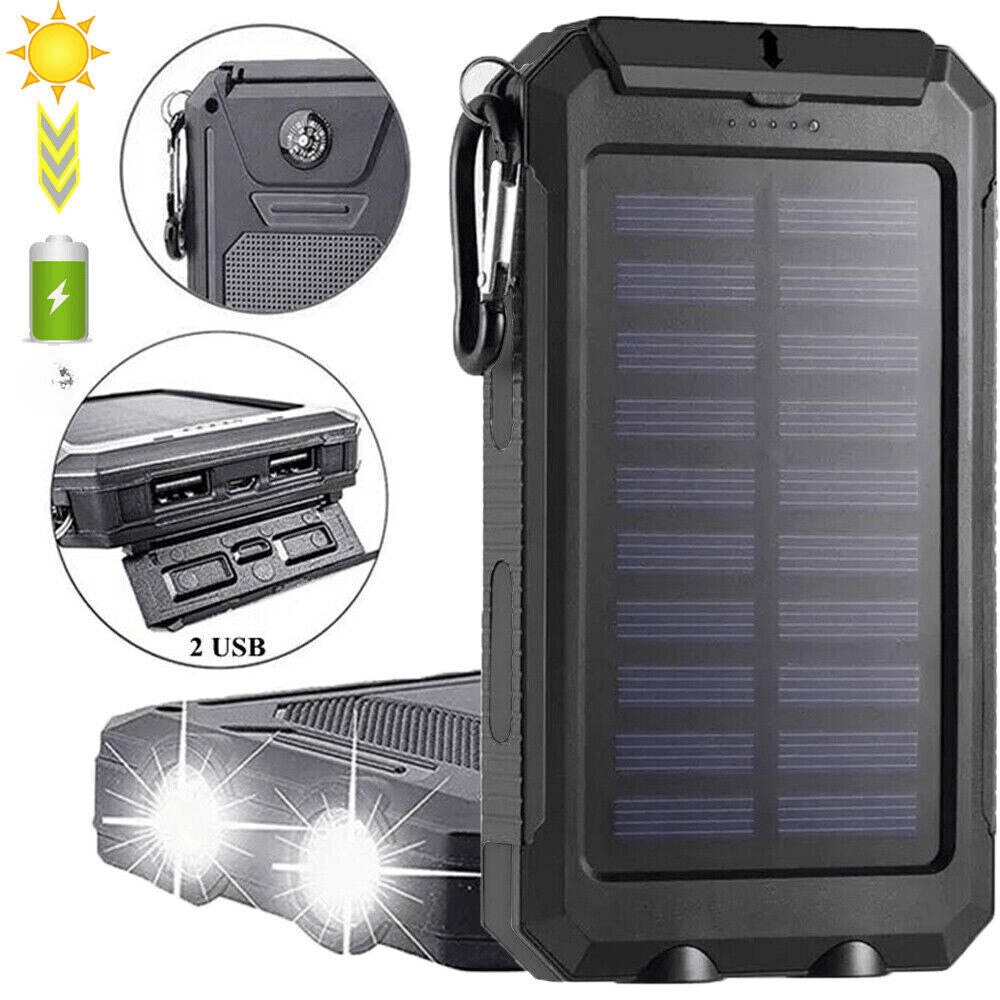 Skanto | Vanntett Støtsikker Solbatteri 10 000 mAh | Soloppladbar