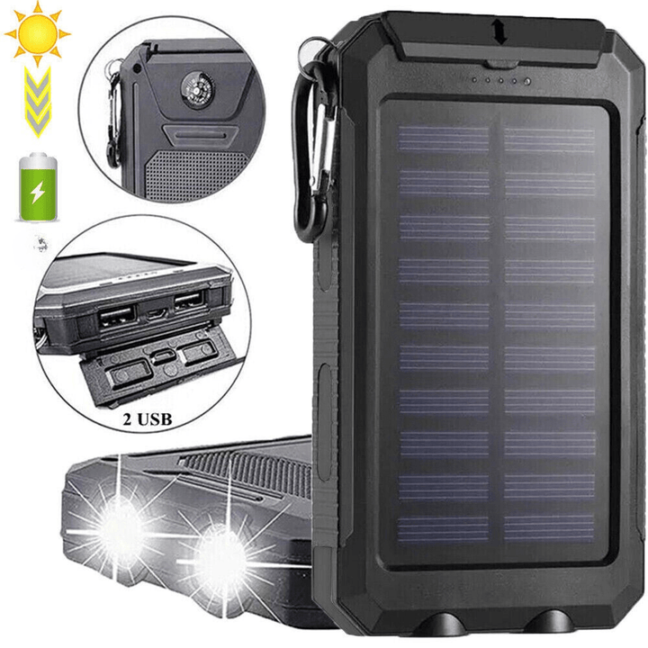 Skanto | Vanntett Støtsikker Solbatteri 10 000 mAh | Soloppladbar