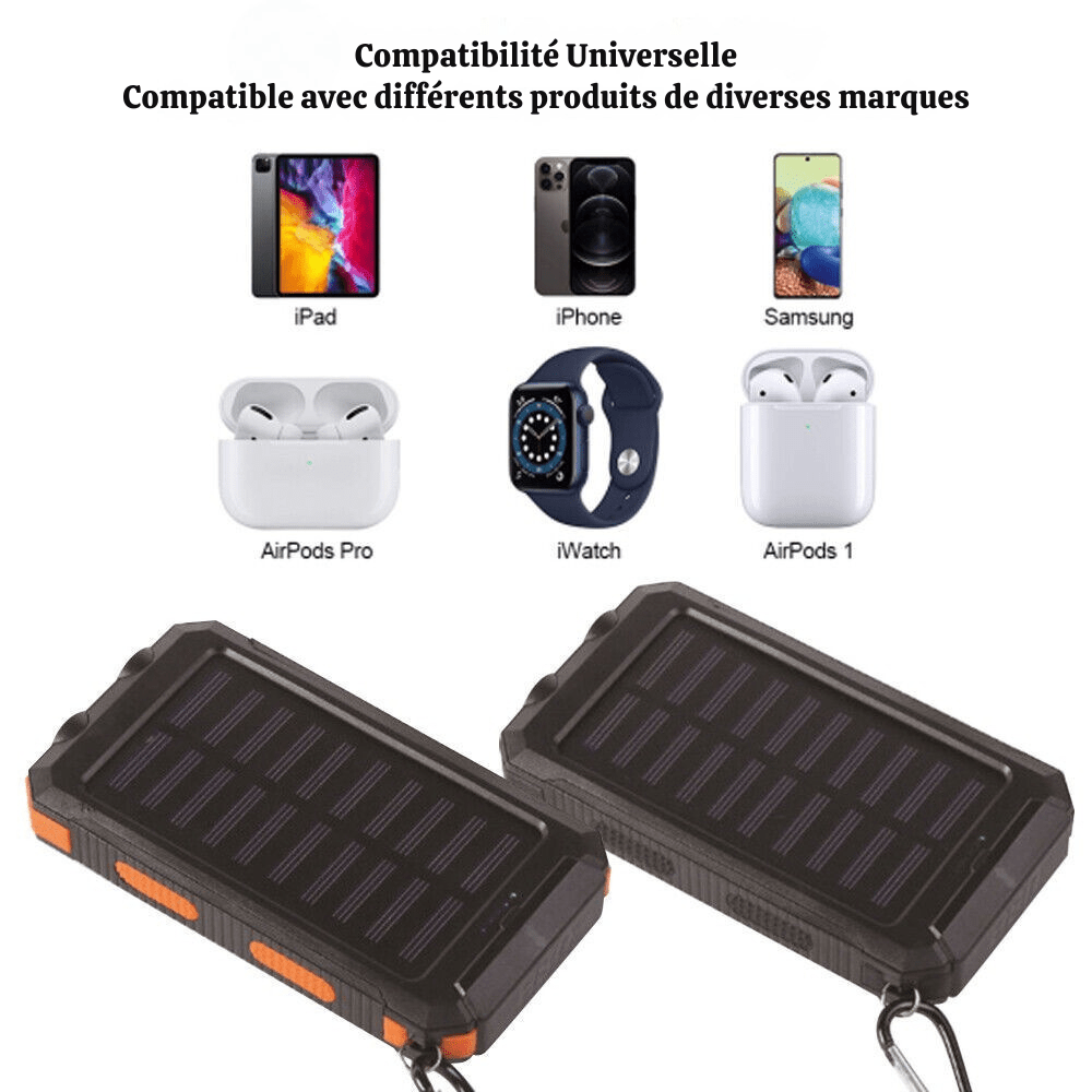 Skanto | Vanntett Støtsikker Solbatteri 10 000 mAh | Soloppladbar