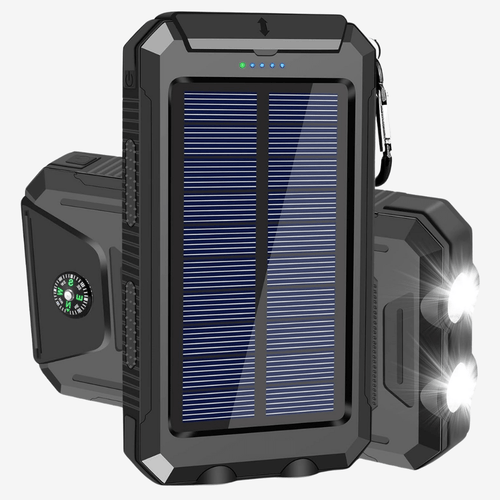 Skanto | Vanntett Støtsikker Solbatteri 10 000 mAh | Soloppladbar