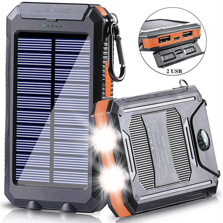 Skanto | Vanntett Støtsikker Solbatteri 10 000 mAh | Soloppladbar