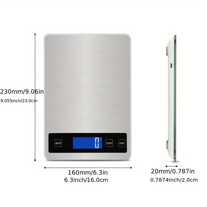 Digital kjøkkenvekt 15 kg USB oppladbar | Skanto