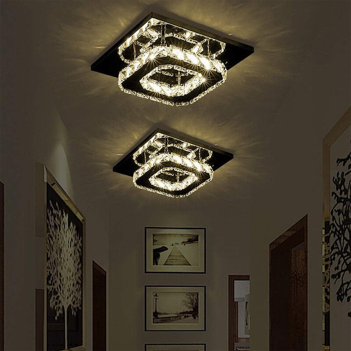Moderne LED-Deckenleuchte med Kristalloptik