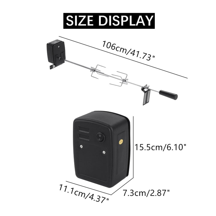 BBQ Grill Motor Kjøttgafler Sett Automatisk Spydstang Rotisser Kit | Skanto