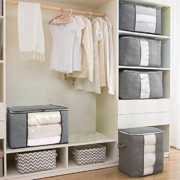 Norvo | Klær Quilt Teppe Oppbevaringsbag Stoff Hjem Organisator Boks Poser Glidelås