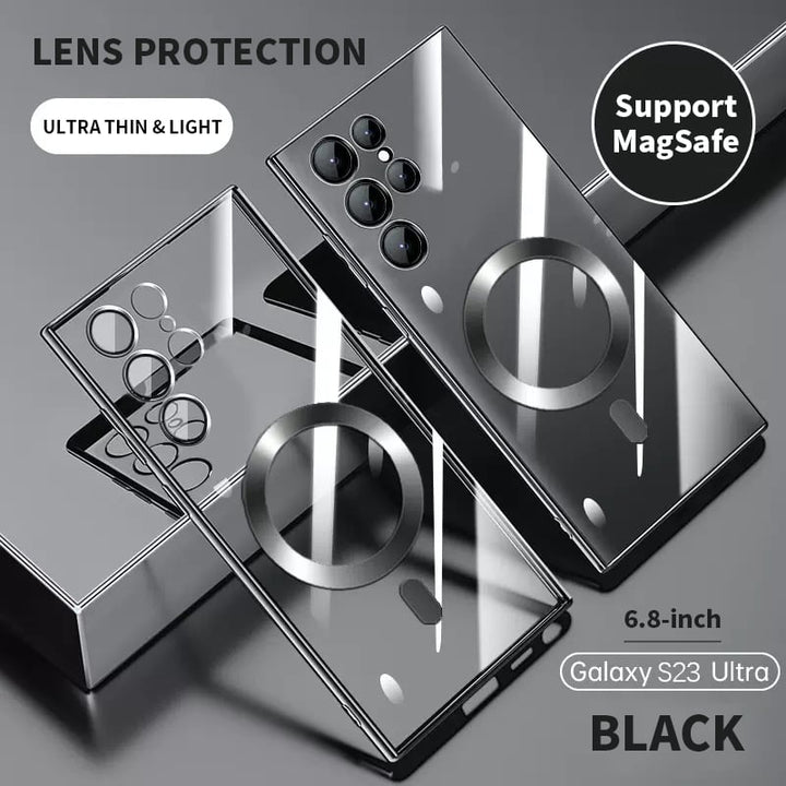 Skanto | Transparent luksusbelegg magnetisk deksel for Samsung