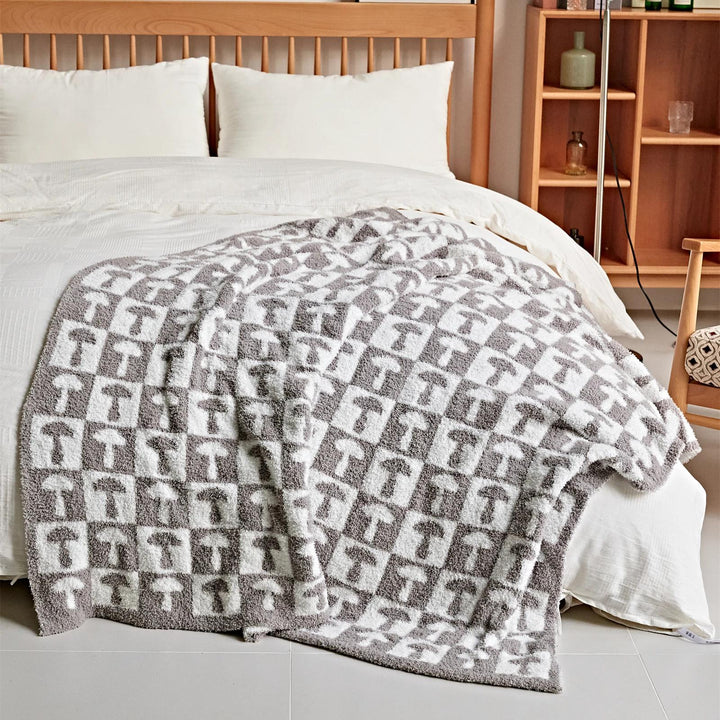Skanto | Cozy To Farge Sjakkbrett Rutete Strikket Kaste Teppe
