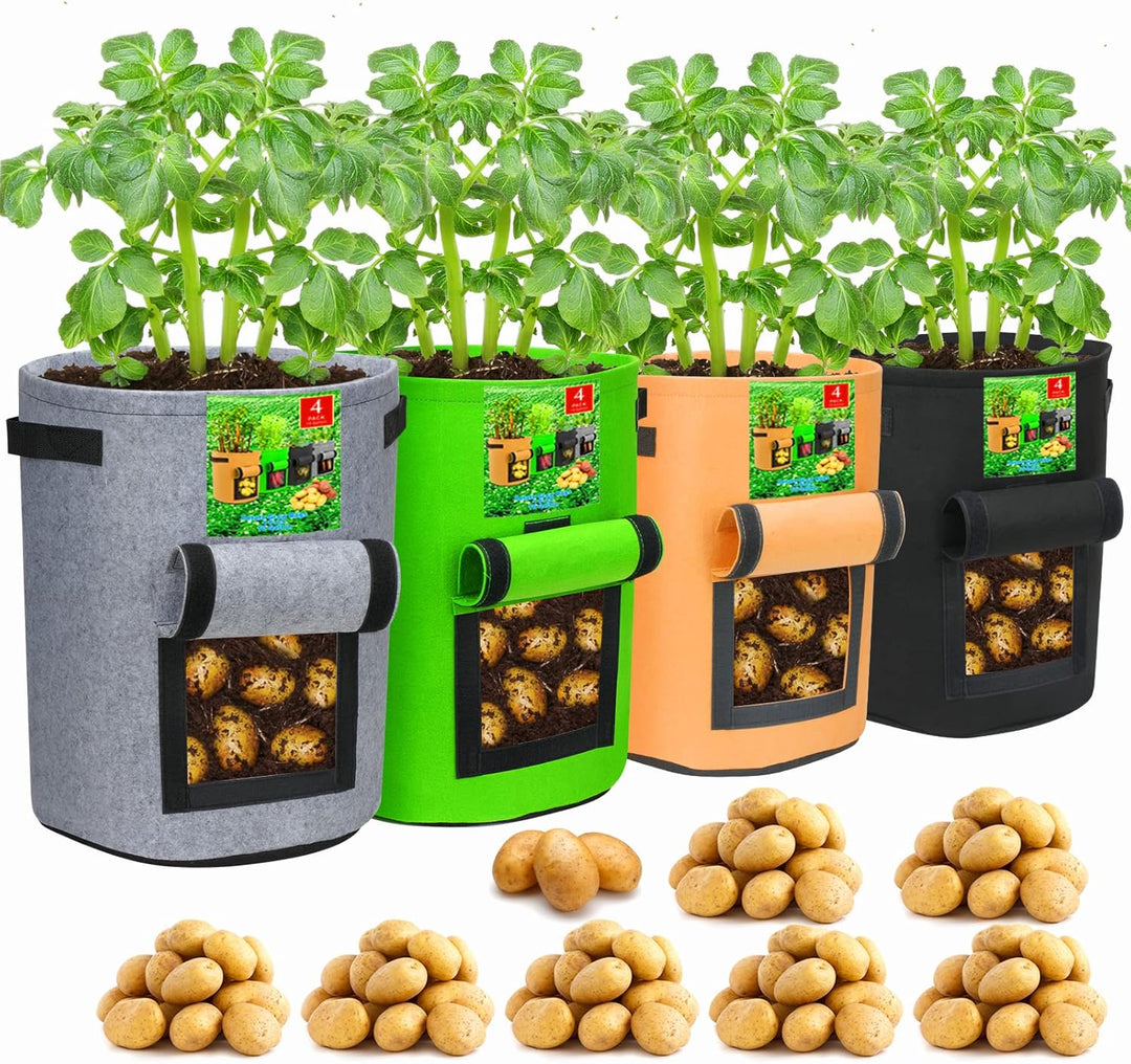 Skanto | 5/7/10/15 Gallon Potetplanting Voksende Forsterket Nonwoven Plante Stoff Potte Barnehage Sekker for Hjemmehagebruk