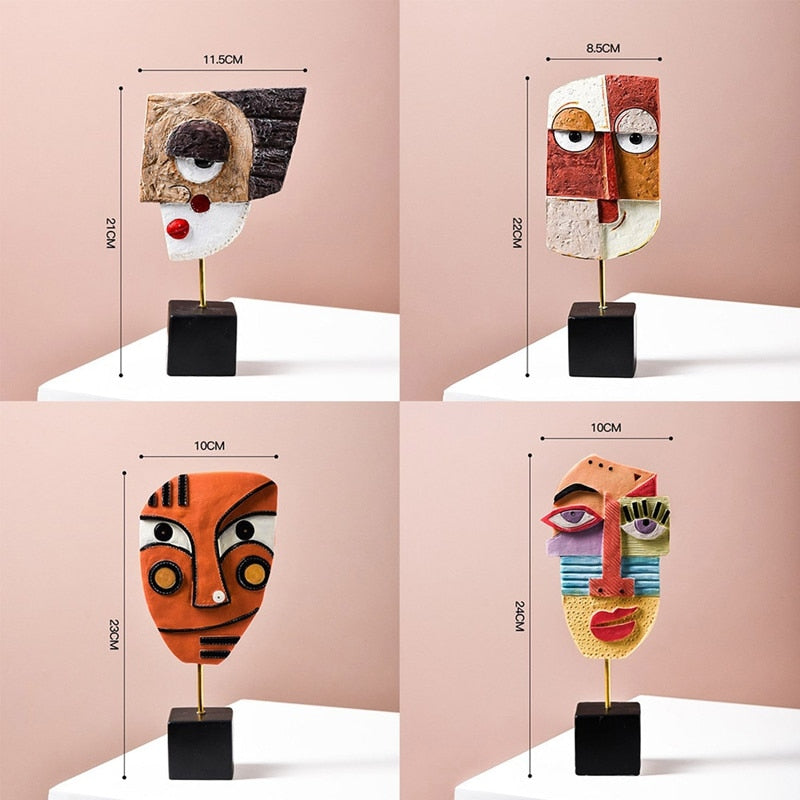 Skanto | Abstrakt Pop Art Ansikt Hjem Skulptur