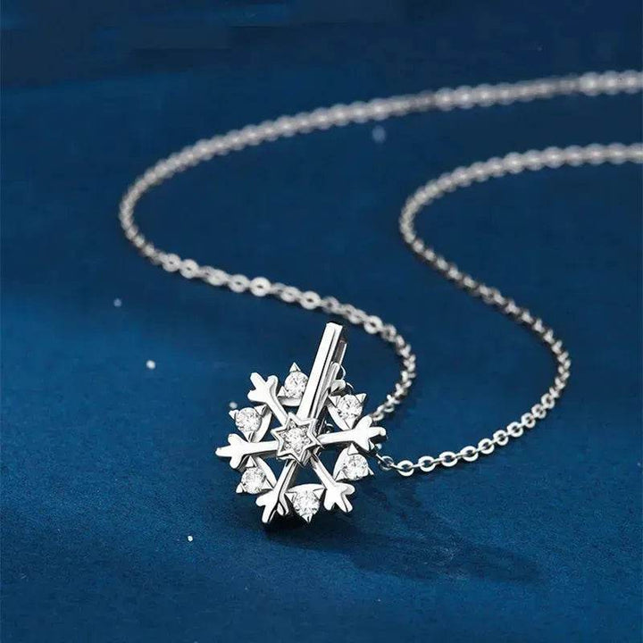 Skanto | Luksus Rhinestone Jul Snøfnugg Halskjede Gave til kvinner