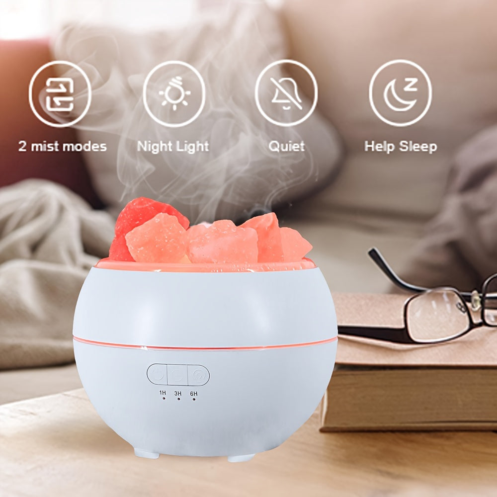 Skanto | Saltlampe Diffuser - 3-i-1 Essensiell Olje Diffuser, Himalaya Saltlampe & Luftfukter