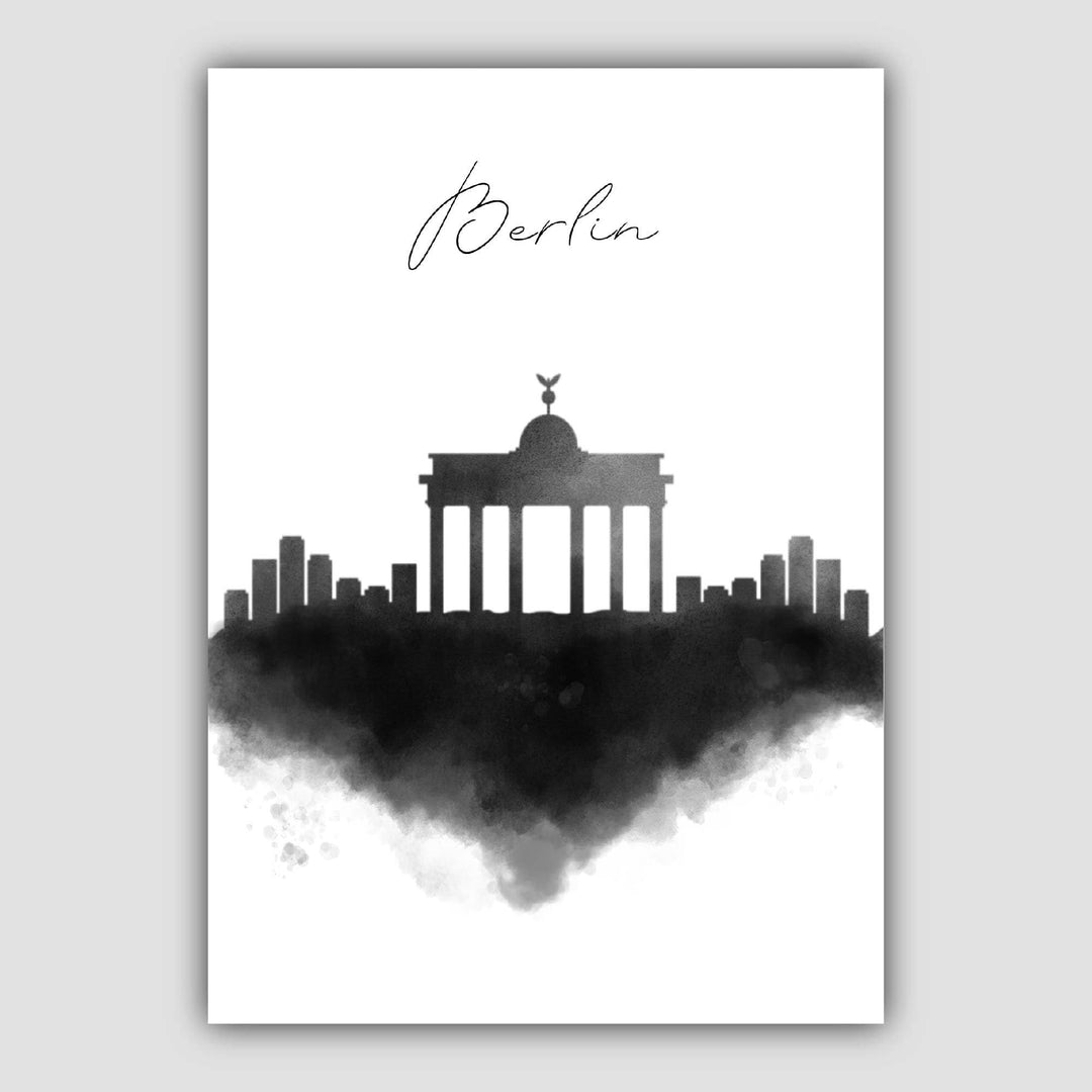 Akvarelltrykk fra Berlins skyline