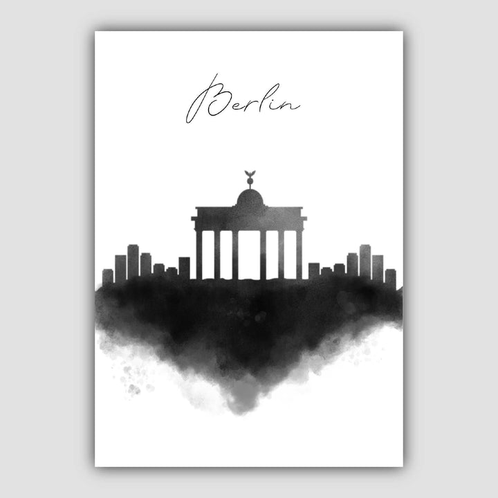 Akvarelltrykk fra Berlins skyline