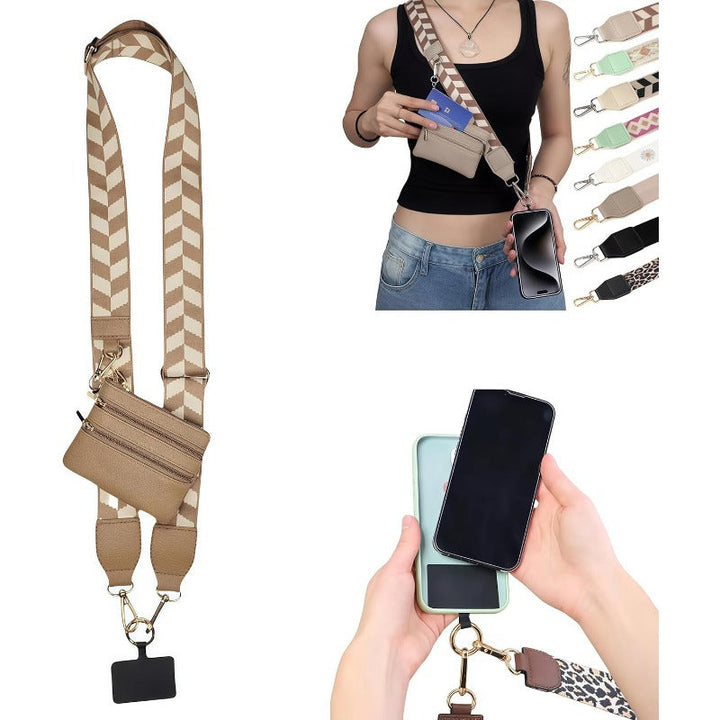 Skanto | Stilig Crossbody Telefon Lanyard med Avtakbar Mini Lommebok