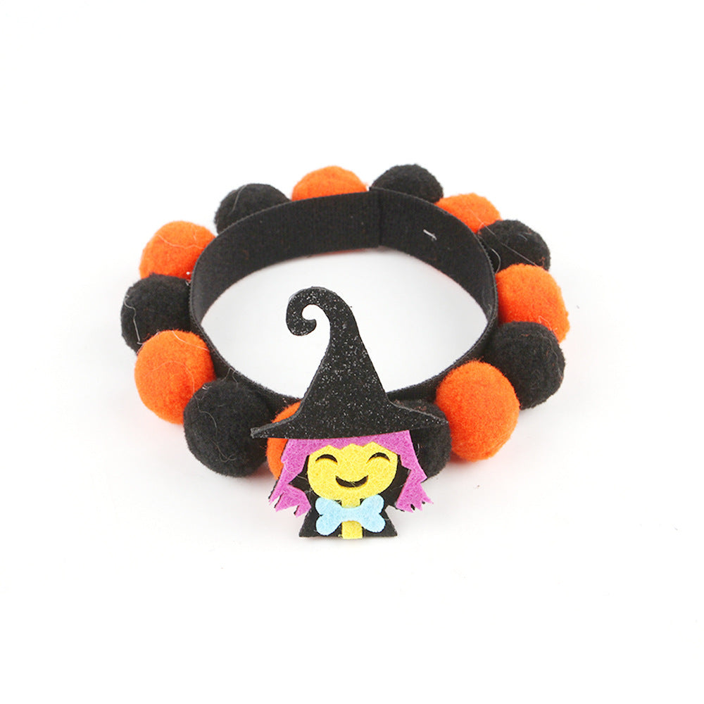 Skanto | Halloween Husdyrkrage – Justerbar Hund- og KattHals med Gresskar- og Hodeskalle-designs