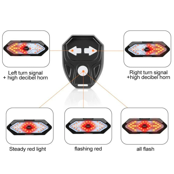 Skanto | BikeGuard Light – Oppladbart sykkel baklys med fjernkontroll og 32 LEDs for maksimal sikkerhet
