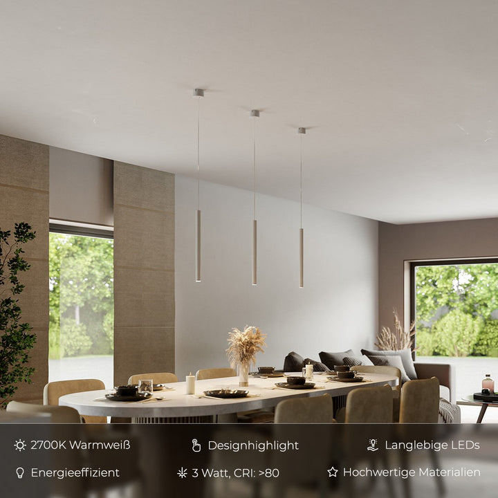 Skanto | RayAura Minimalistisk LED Pendellampe | Moderne Design | Elegant Taklampe for Stue & Kontor