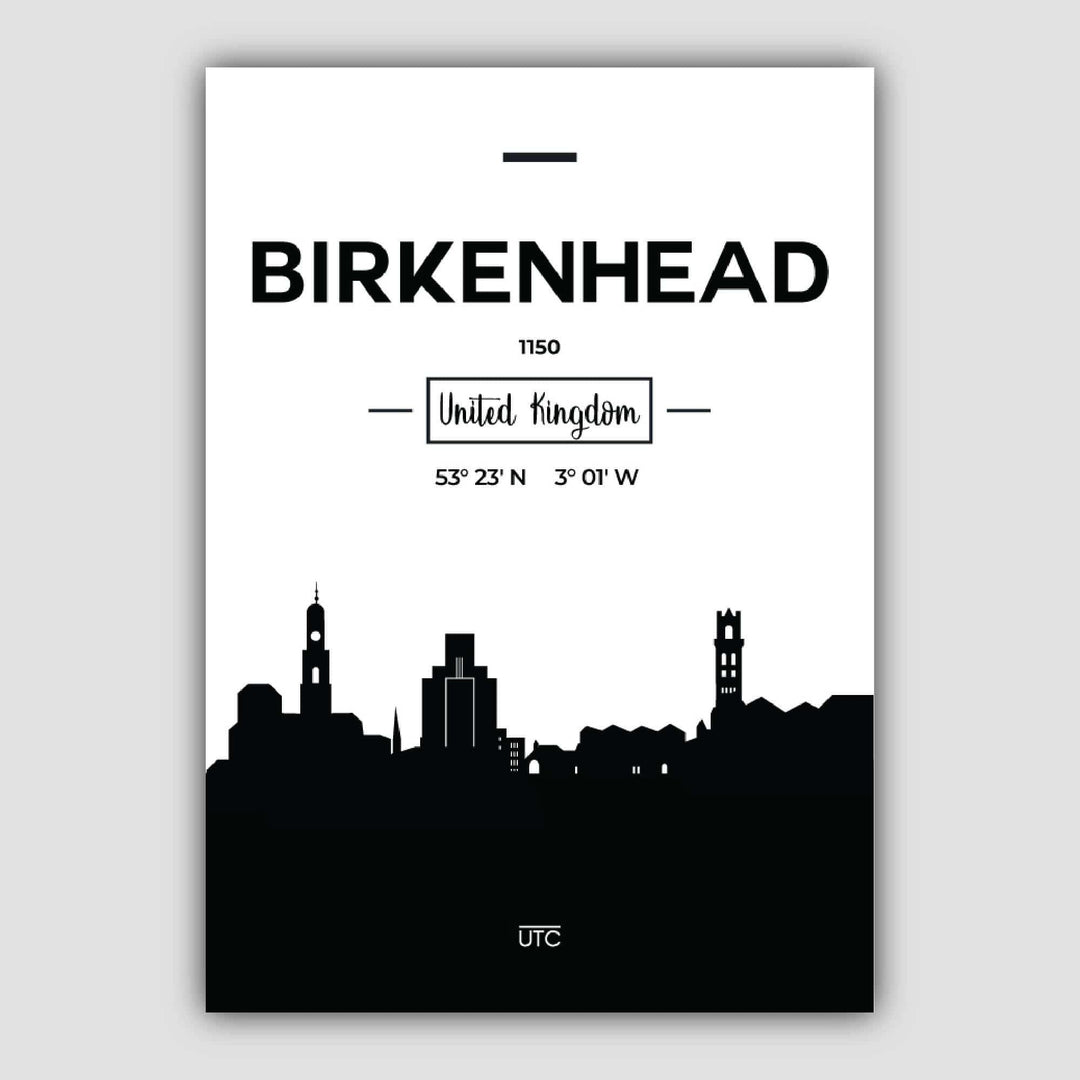Birkenhead Skyline Byutsikt Trykk