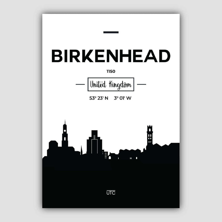 Birkenhead Skyline Byutsikt Trykk