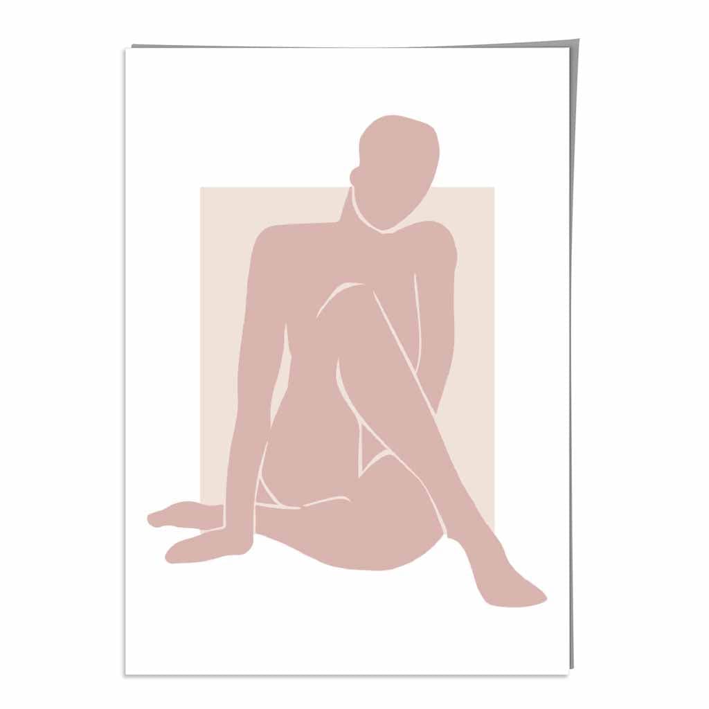 Veggkunsttrykk «Blush Pink Nude» inspirert av Matisse