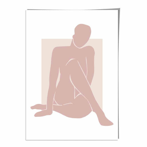 Veggkunsttrykk «Blush Pink Nude» inspirert av Matisse