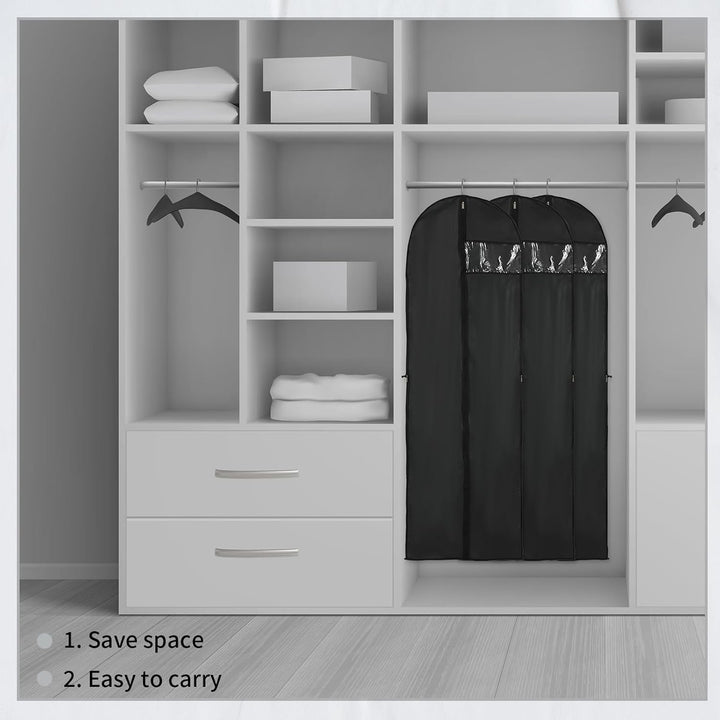 Lange Kleideraufbewahrungshülle – 180 cm Kleidersack mit Reißverschluss und Sichtfenster (1 kaufen, 1 gratis)