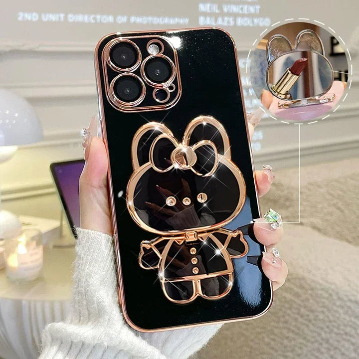 Skanto | 3D Kanin Koreansk Stil Speil iPhone Etui