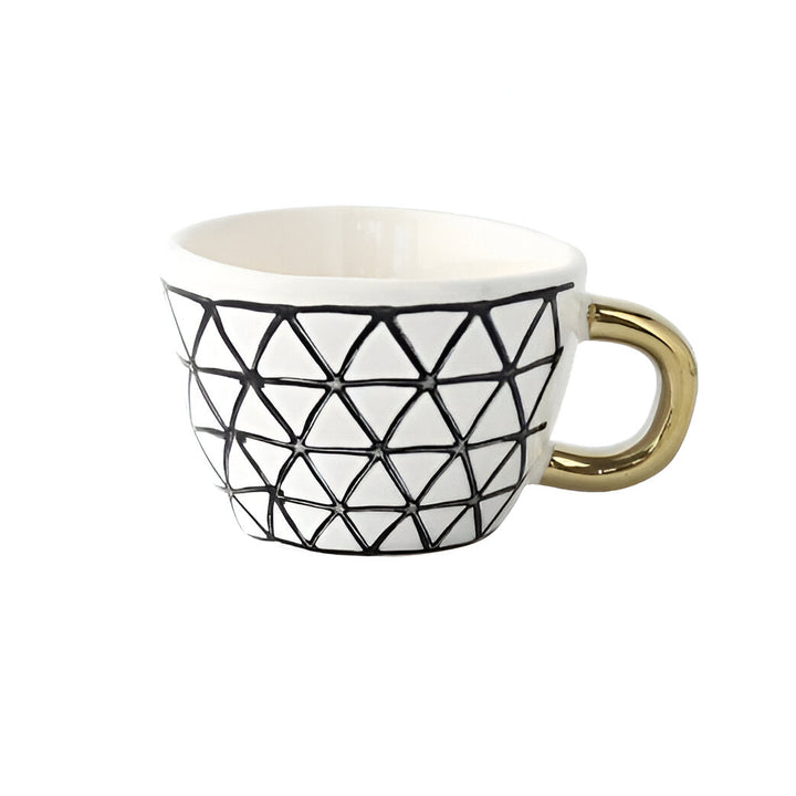 Keramisk krus med geometrisk design – Stilig og moderne | Ideell for kaffe eller te