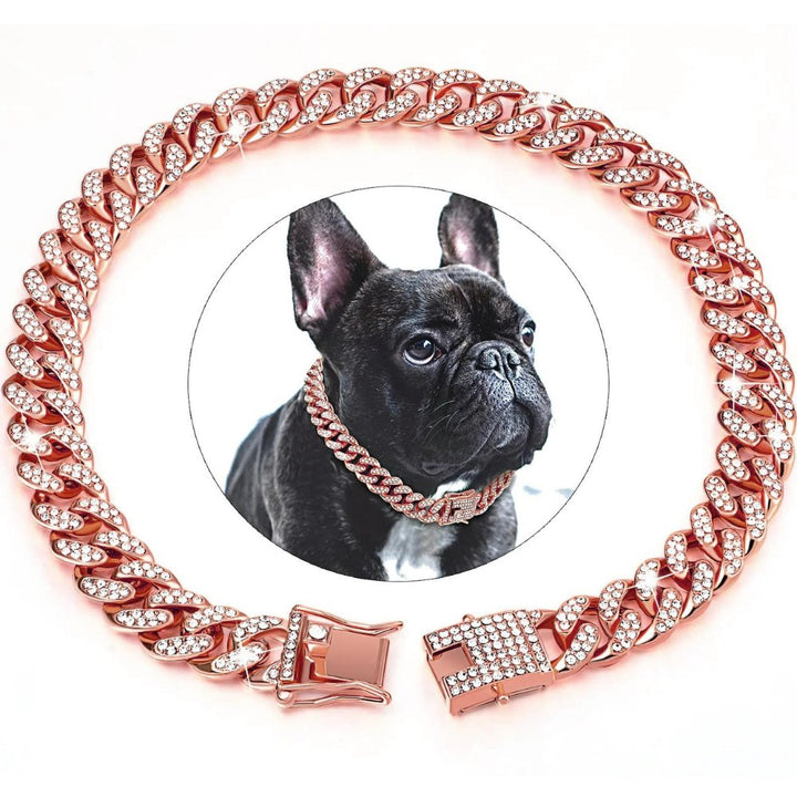 BlingPaws • Hundehalsbånd med gullkjede