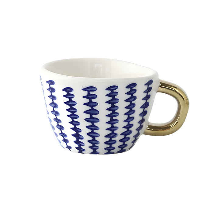 Keramisk krus med geometrisk design – Stilig og moderne | Ideell for kaffe eller te