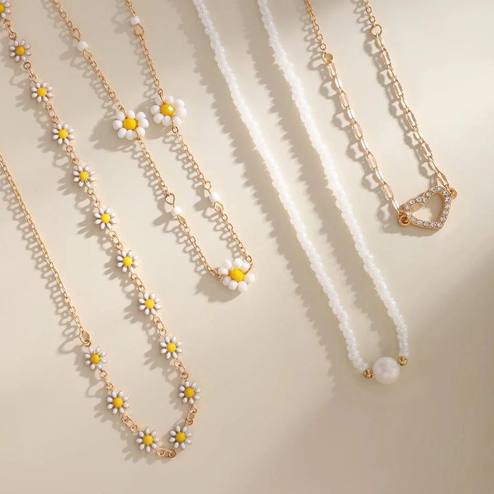 Skanto | Boho Vår Daisy Smykke Stabel