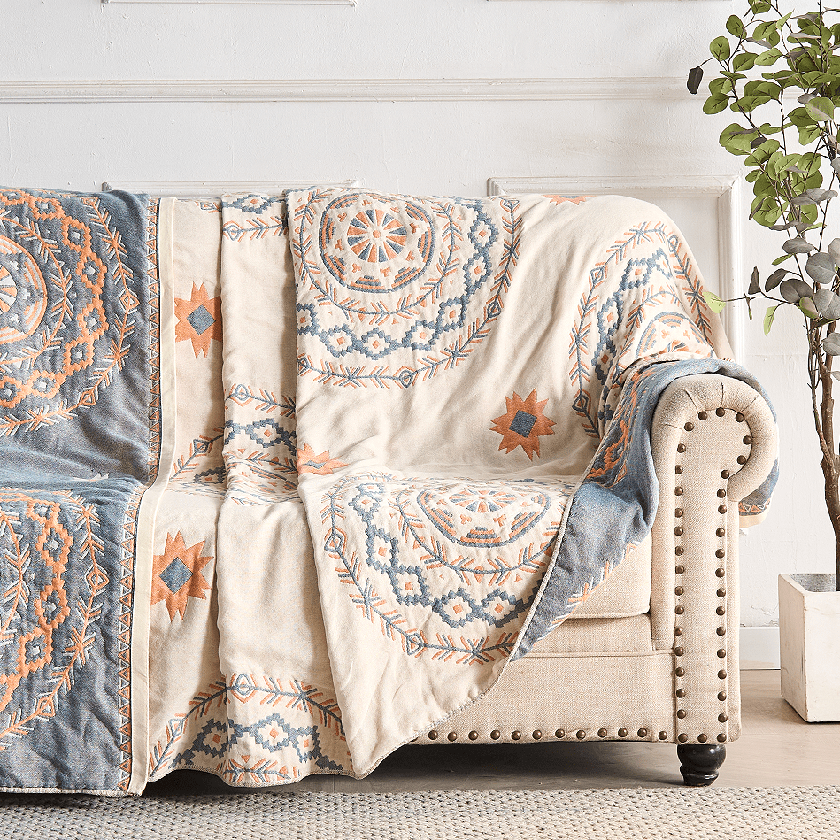 Skanto | BohoHaven Teppet – K Cotton teppe med mandala mønster for innendørs og utendørs
