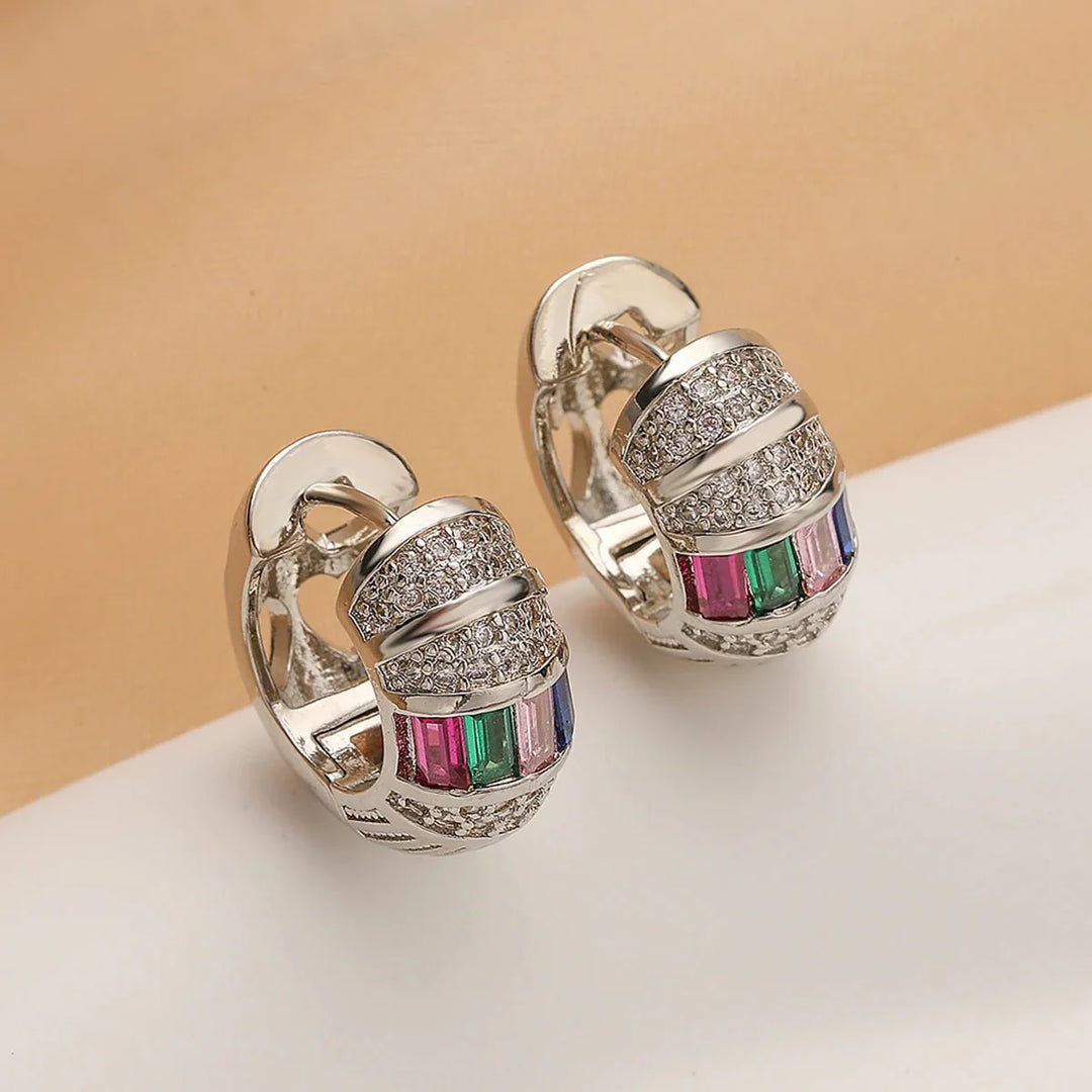 Skanto | Bold Baguette Spredte Diamant Øredobber