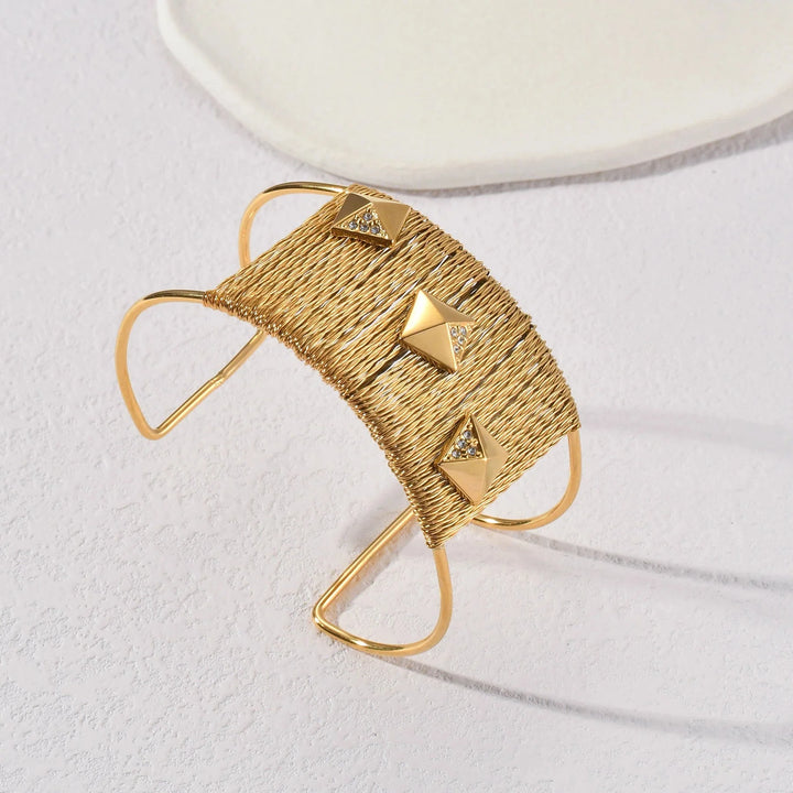Skanto | Bold Boho Bred Åpning Armring