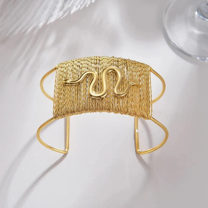 Skanto | Bold Boho Bred Åpning Armring