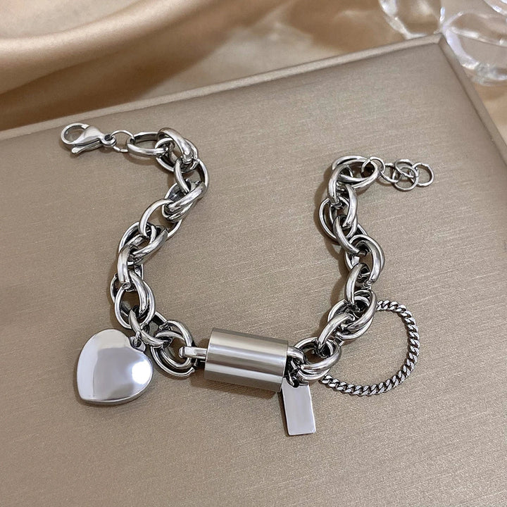 Skanto | Dristig & Chunky Kjede Hjerte Armbånd