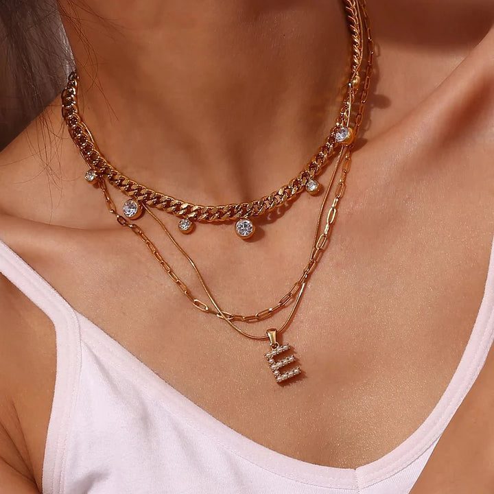 Skanto | Bold Pearl Letter Initial Necklace