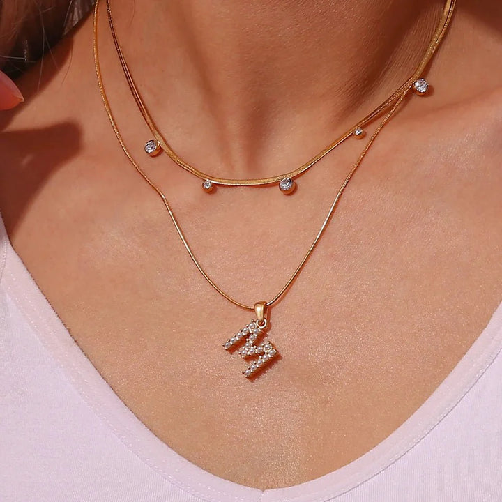 Skanto | Bold Pearl Letter Initial Necklace