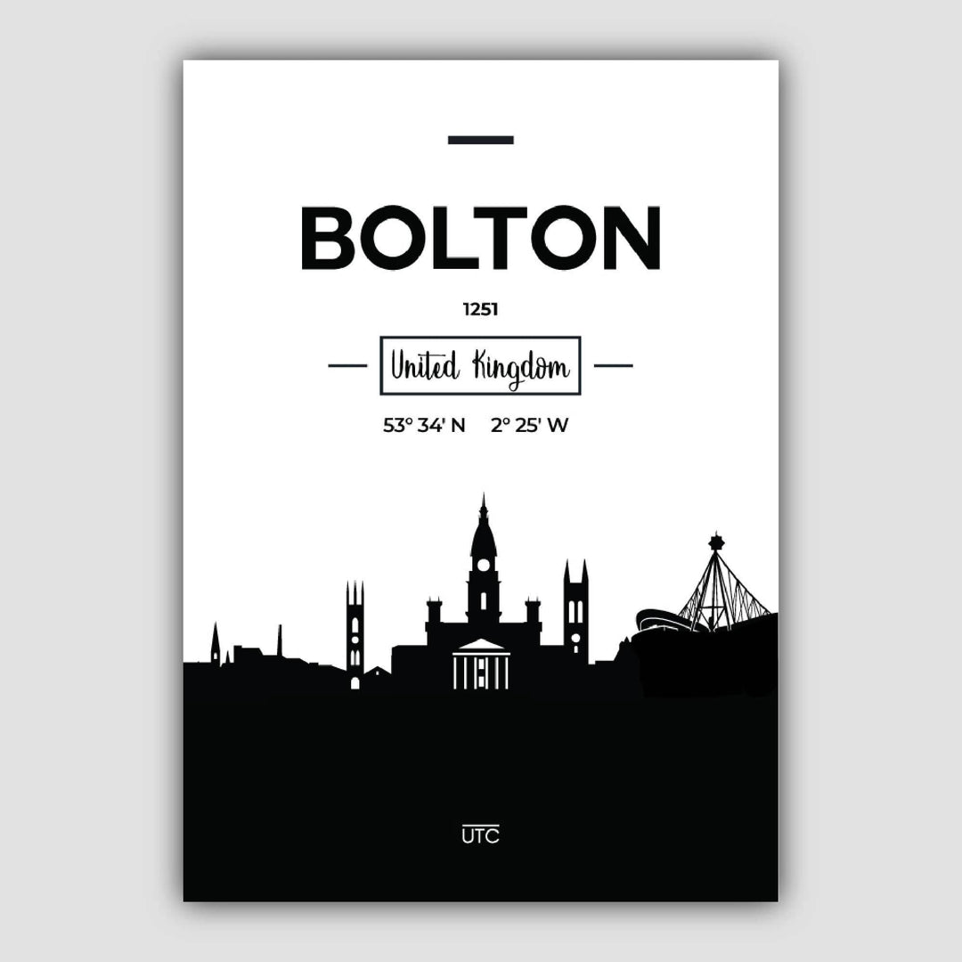 Bolton City Skyline byutsiktstrykk