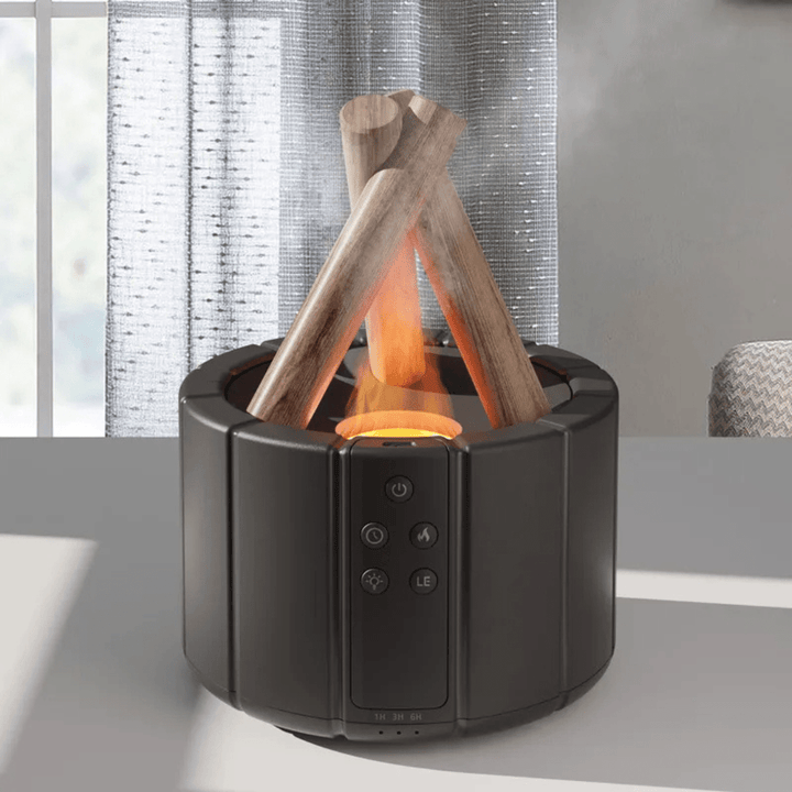 Skanto | AuroMist Ultralyd Flamme Luftfukter | Koselig bål lys luftfukter med aromaterapi funksjon