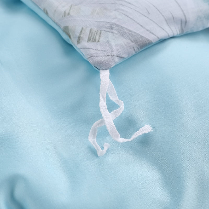 Azure Bloom Duvet Cover Set (Egyptian Cotton, 500 TC) | Skanto