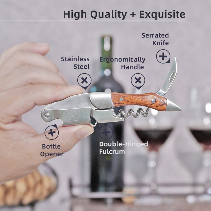 Flaskeåpner og foliekniv gave til vinelskere vin korketrekker | Skanto