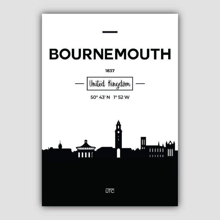 Bournemouths bysilhuett, byutsikt, trykk