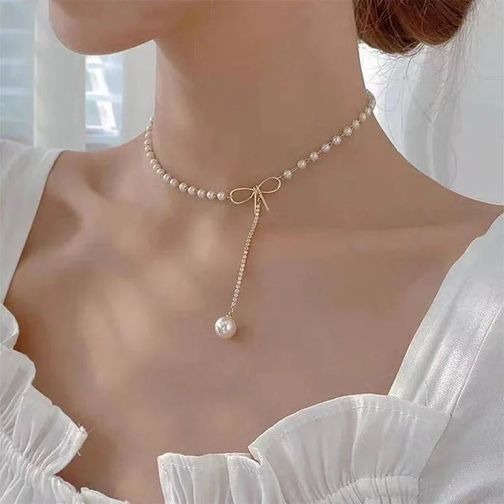 Skanto | Sløyfe Perle Dobbelt Choker Smykke