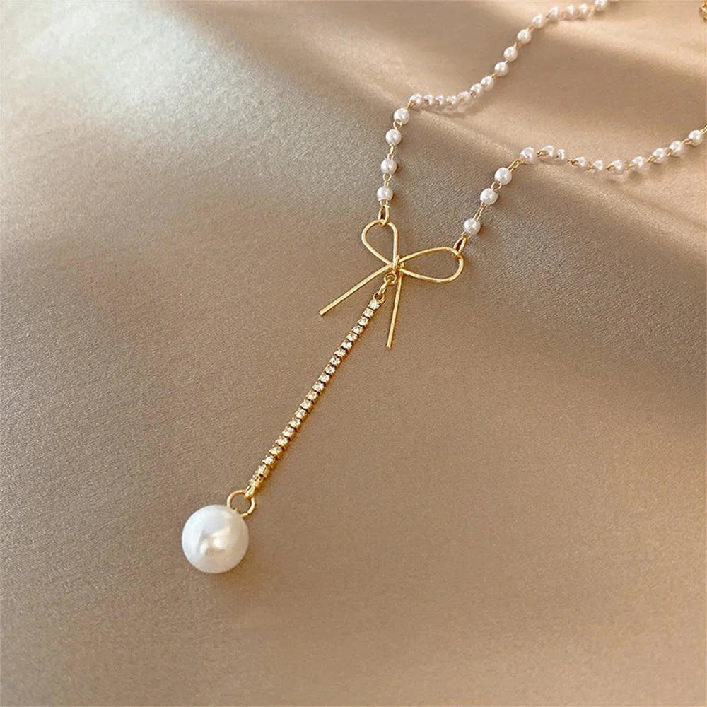 Skanto | Sløyfe Perle Dobbelt Choker Smykke