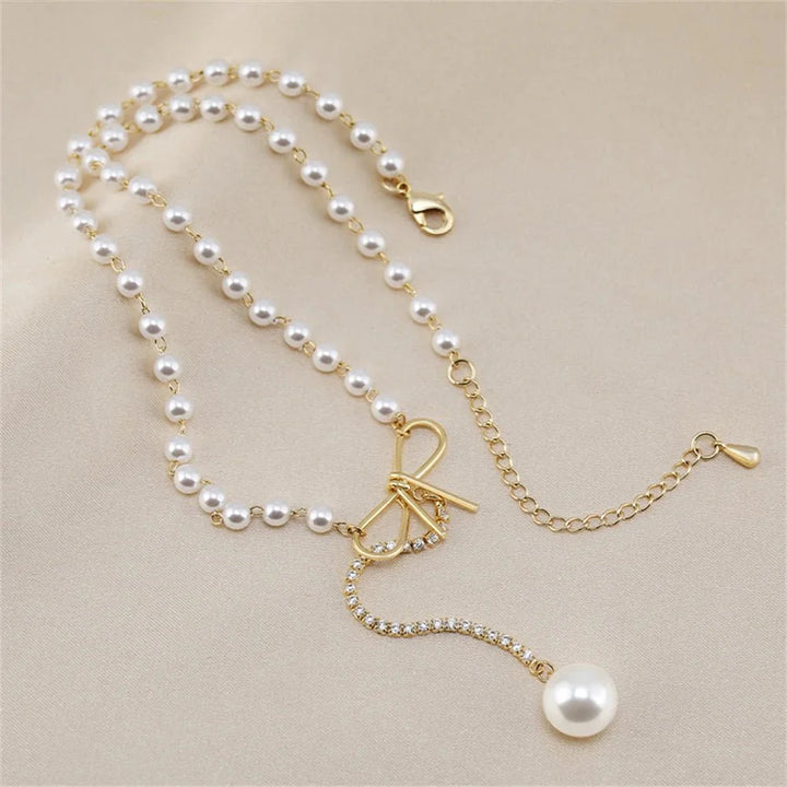 Skanto | Sløyfe Perle Dobbelt Choker Smykke