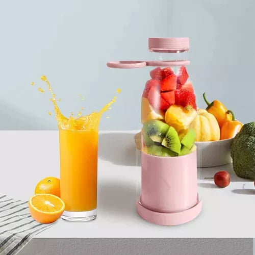 Skanto | Kompakt Bærbar Smoothie Mixer med Fruktbeholder og Drikkelokk